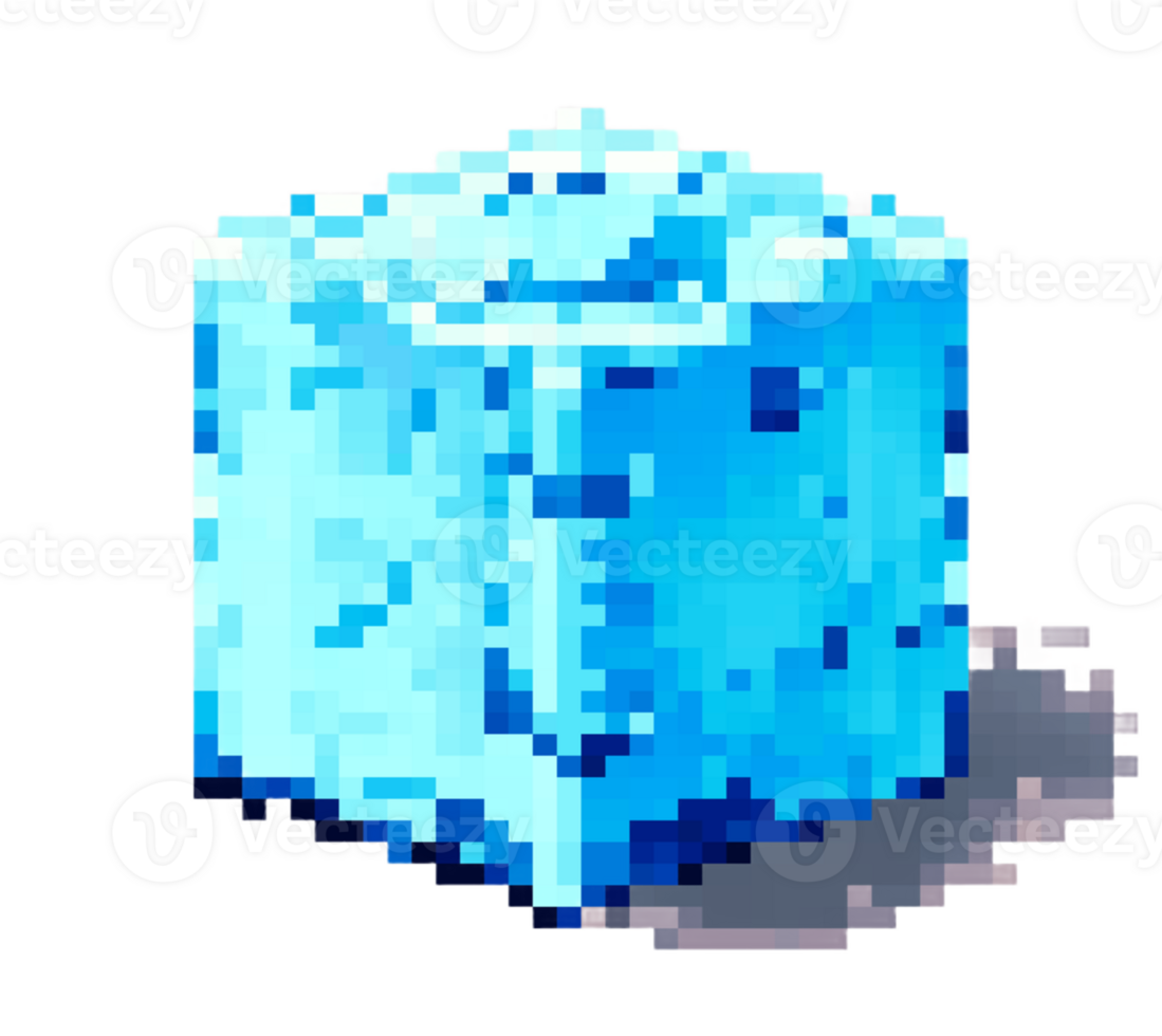 la glace cube pixel art icône transparent Contexte génératif ai ai généré png