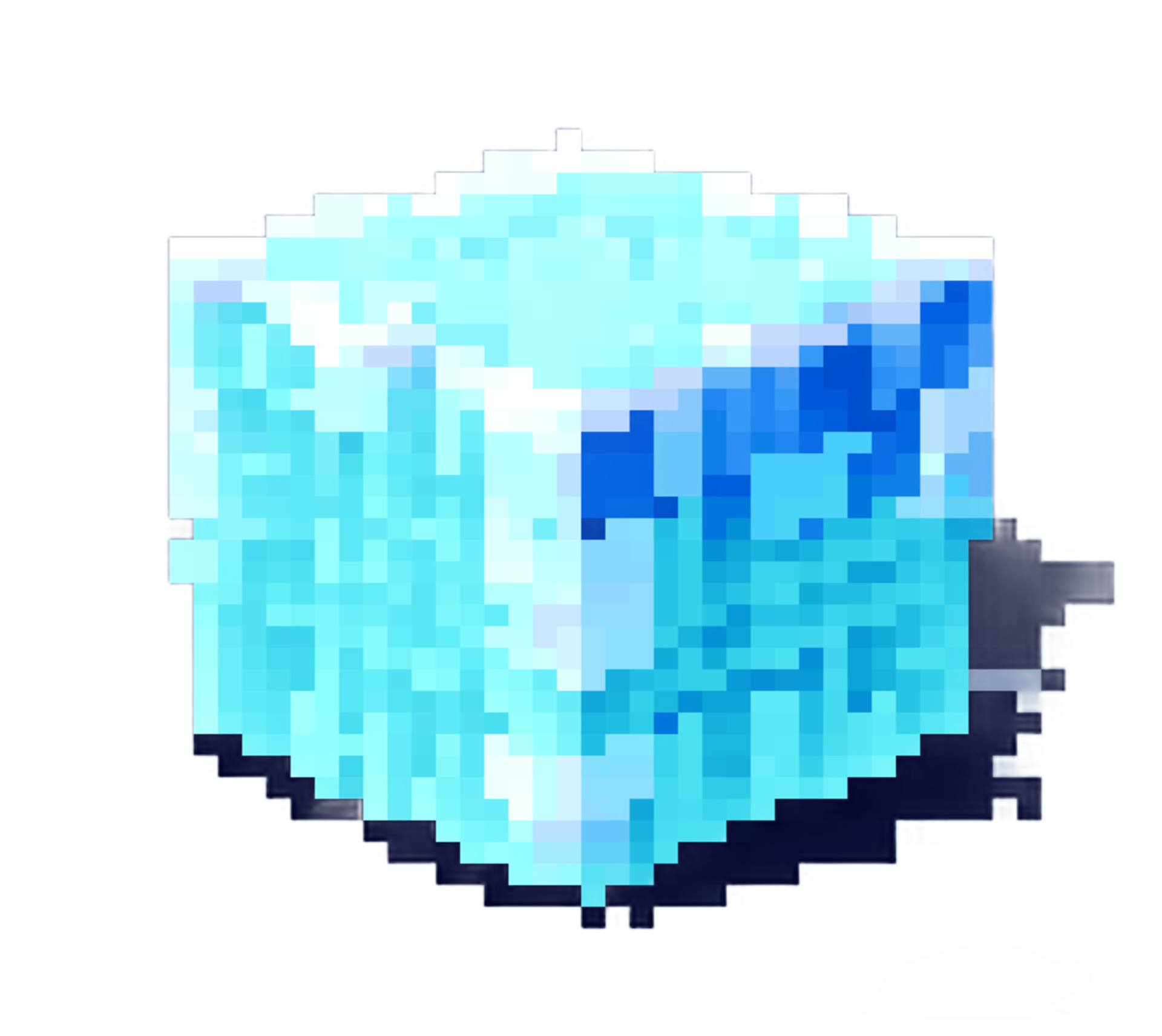 ice cube pixel art icon transparent background generative ai AI