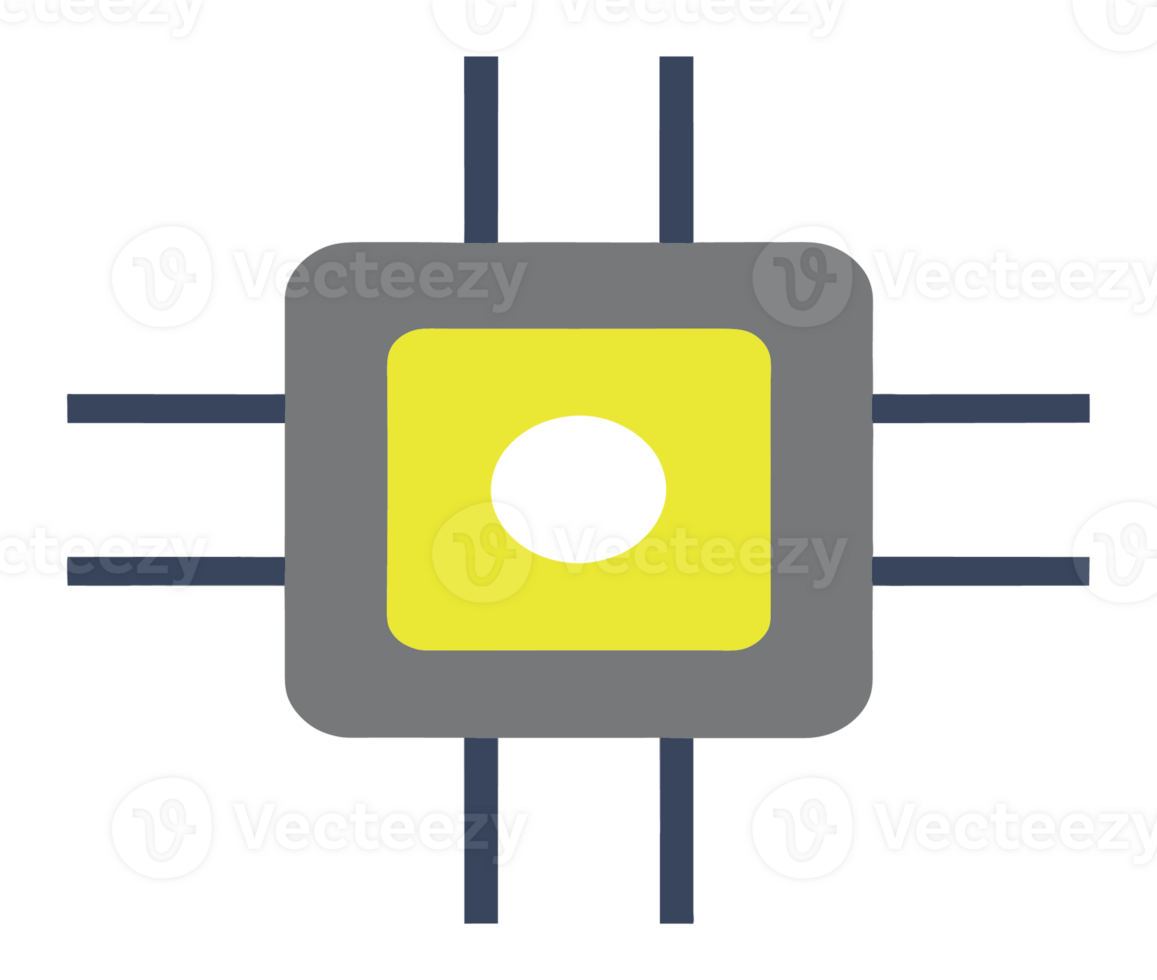 Artificial Intelligence Chip Tech Advance icon transparent background generative ai AI generated png