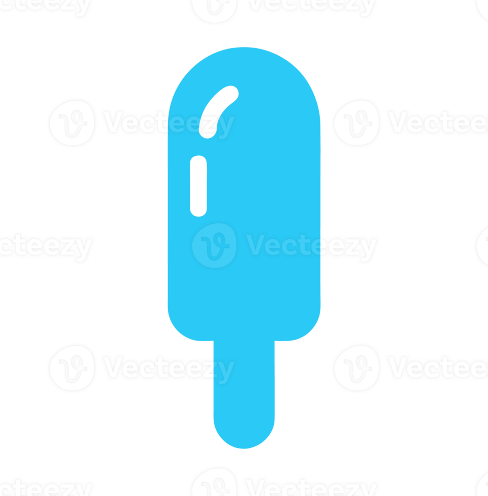 blue Summer Popsicle Delicious Sweet Cool icon transparent background generative ai AI generated png
