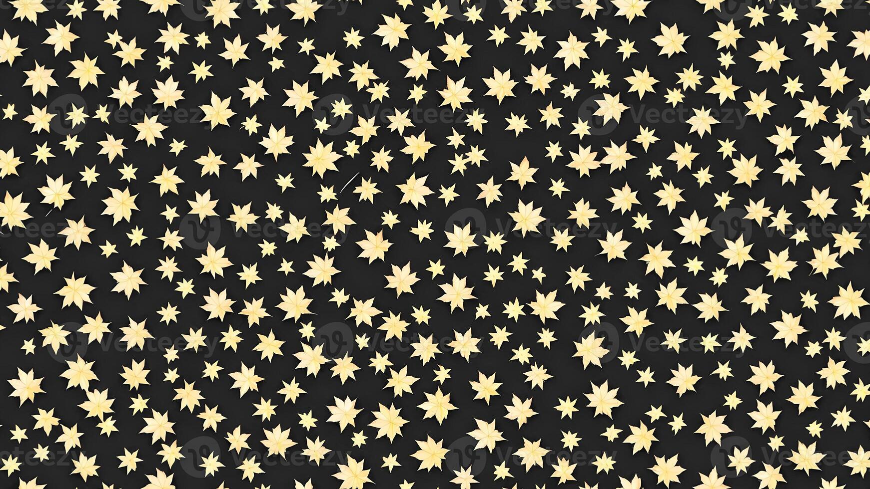 yellow maple leaves black background, tile seamless repeating pattern photo