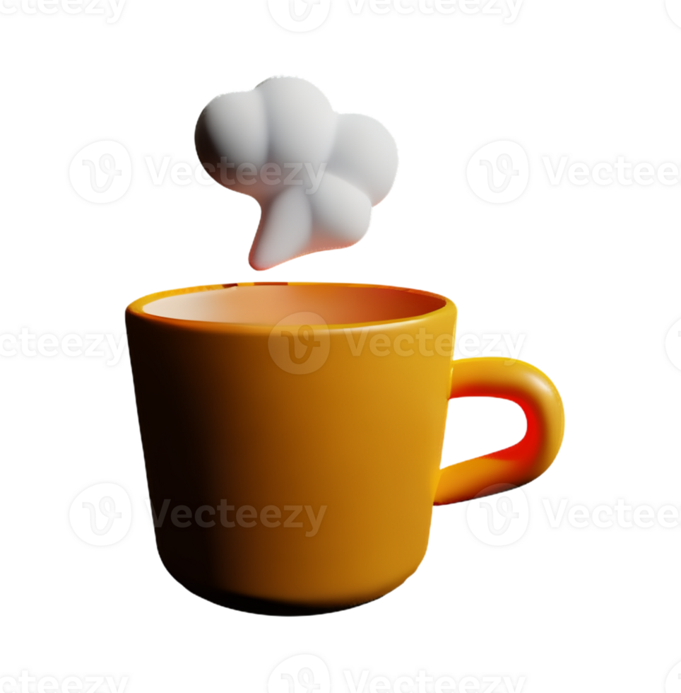 coffee cup breakfast vitality aroma ceramic cup hot drink refreshing 3D icon png