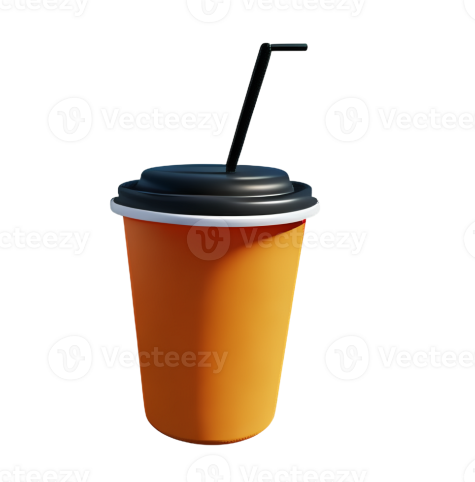 coffee cup breakfast vitality aroma ceramic cup hot drink refreshing straw 3D icon png