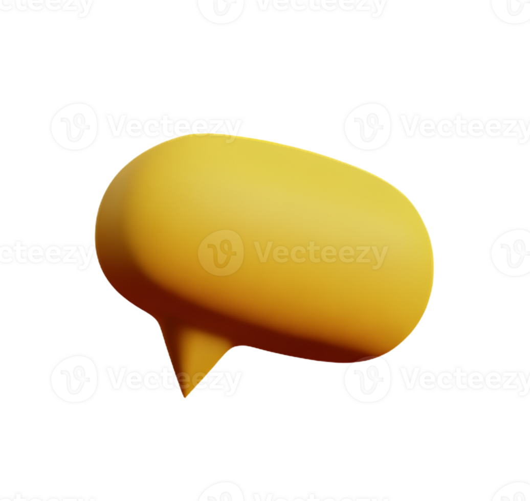 dialog box yellow 3d speech bubble png