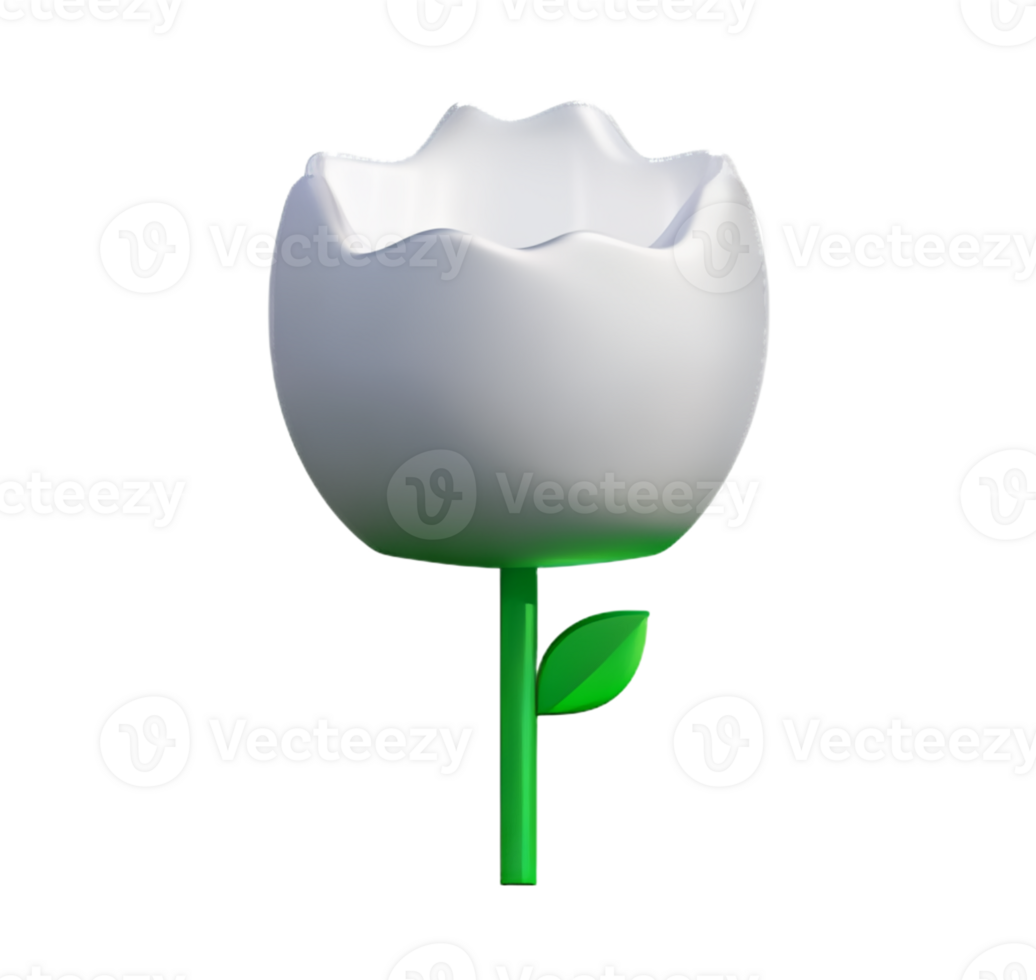 blanc Rose fleur Plastique 3d bouquet pur l'amour romantique innocence souhait élégant icône ai généré png