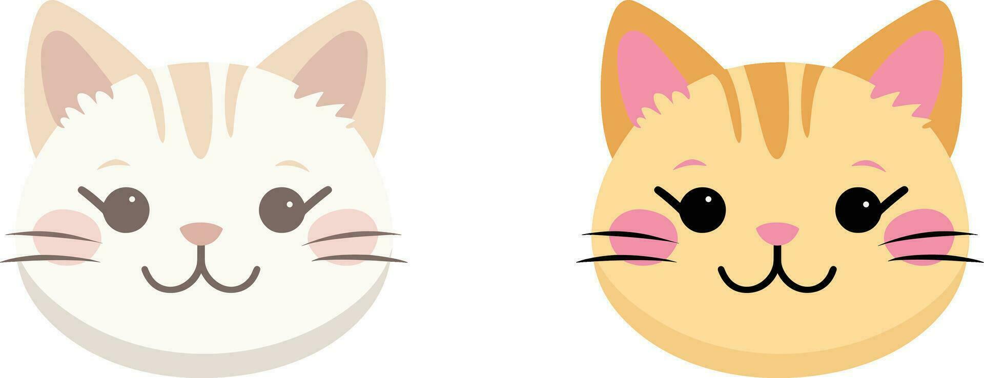 Kawaii cat flat Icon vector. Cute cat-flat illustration. Cute