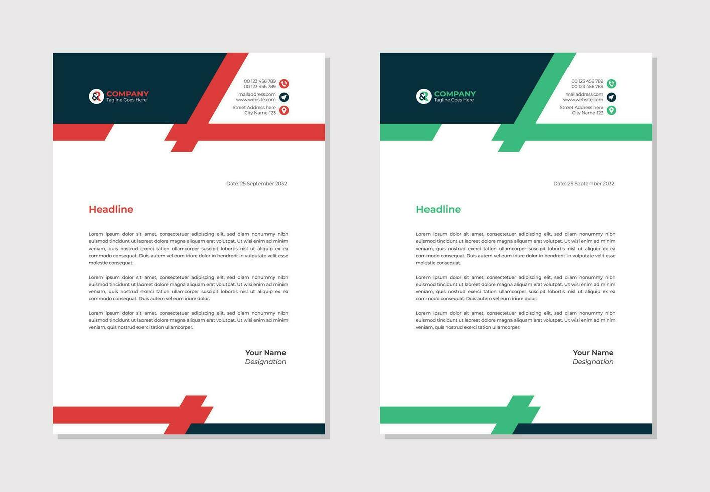 Professional corporate business letterhead template design vector