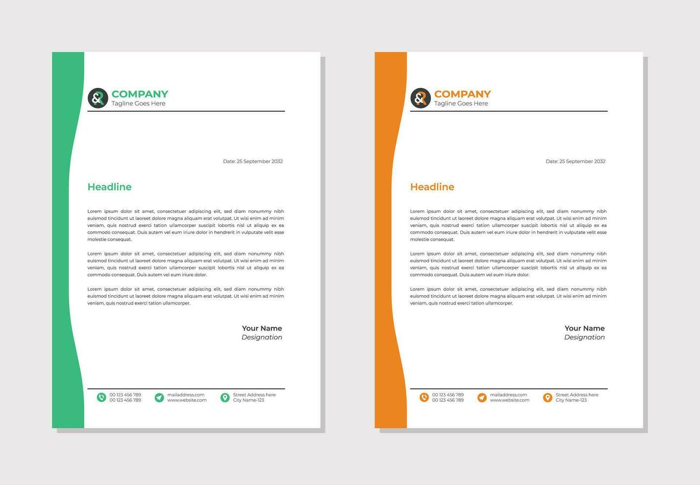 Professional corporate business letterhead template design vector