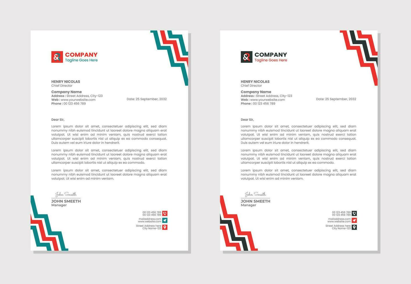 Letterhead template design for business and corporate vector