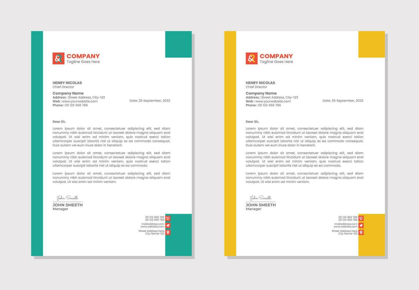 Letterhead template design for business and corporate vector