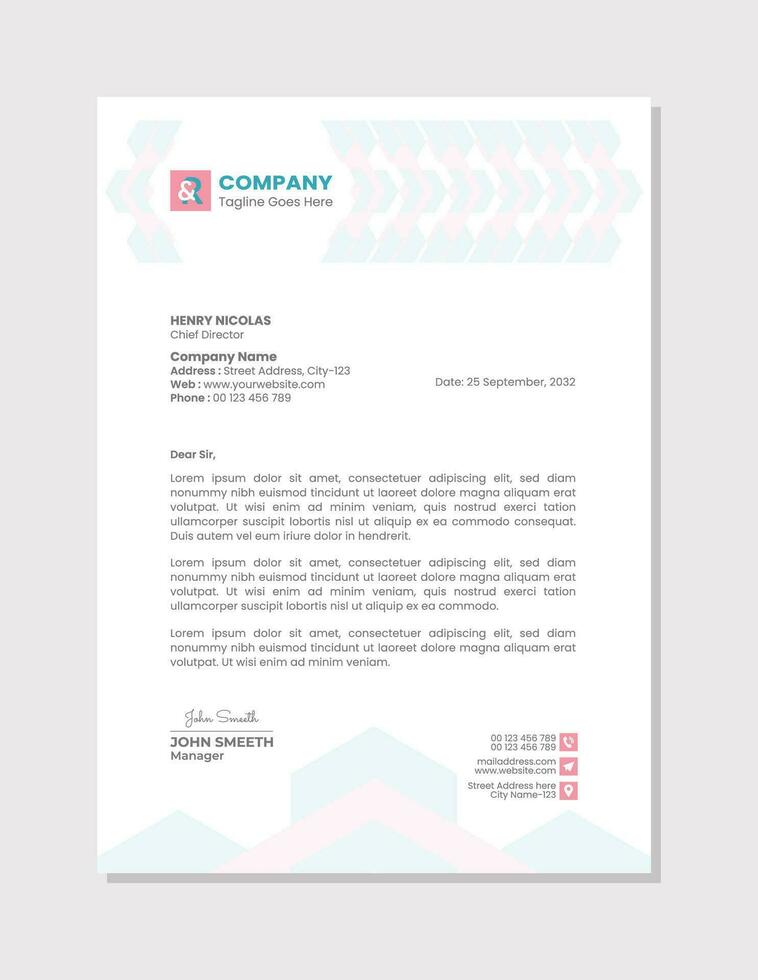 Letterhead template design for business and corporate vector