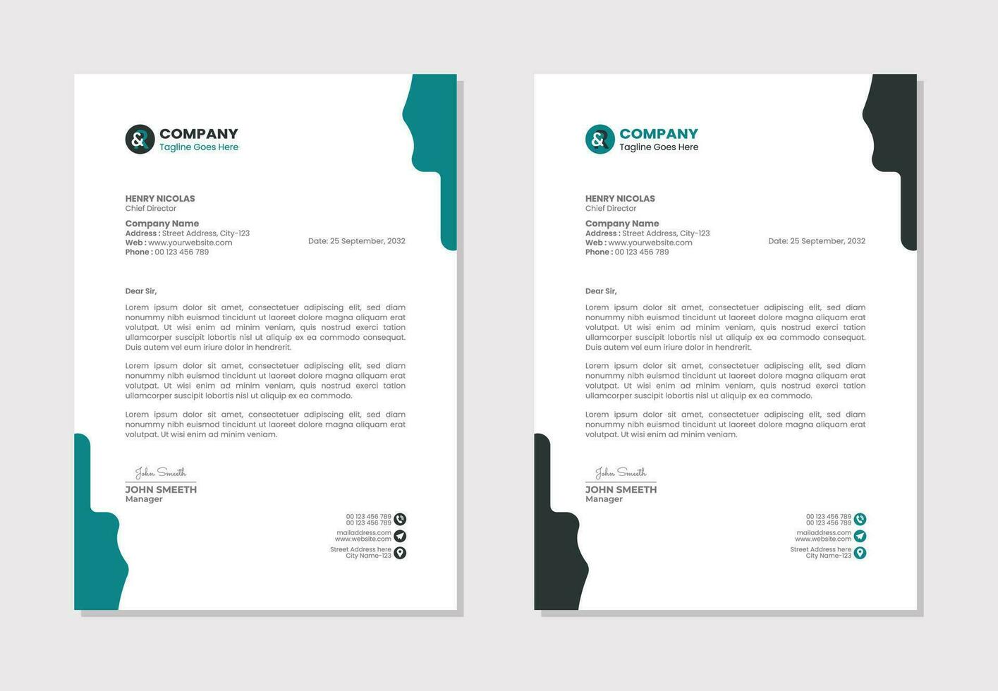 Letterhead template design for business and corporate vector