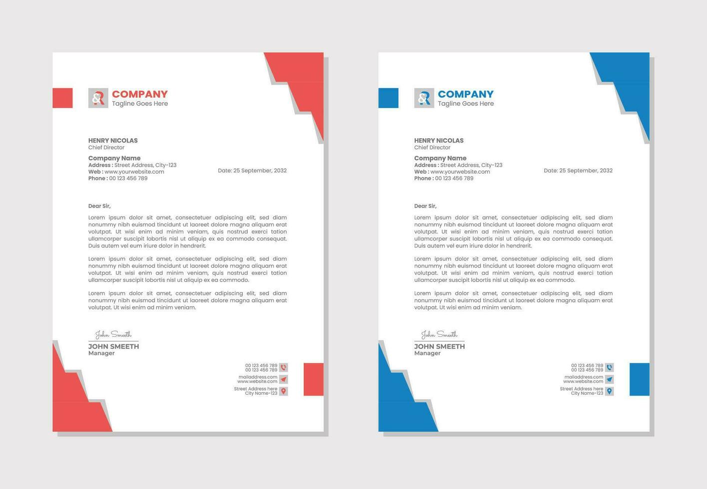 Letterhead template design for business and corporate vector