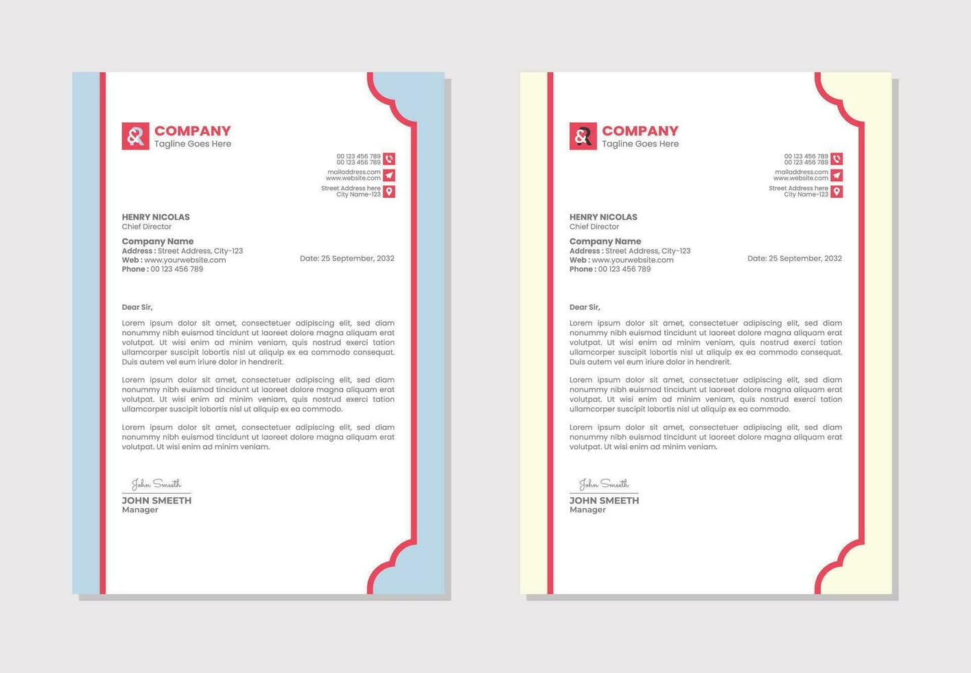 Letterhead template design for business and corporate vector