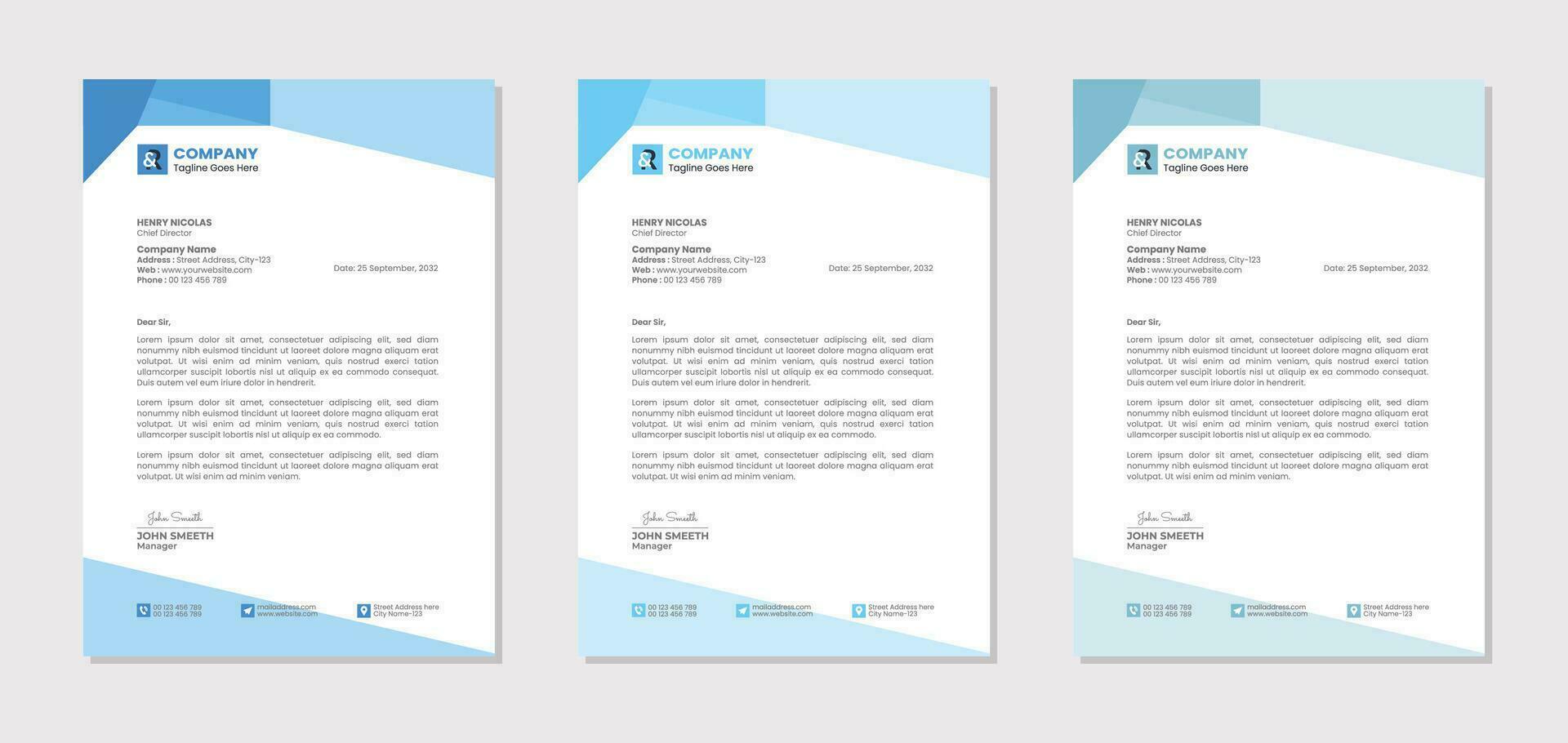 Letterhead template design for business and corporate vector