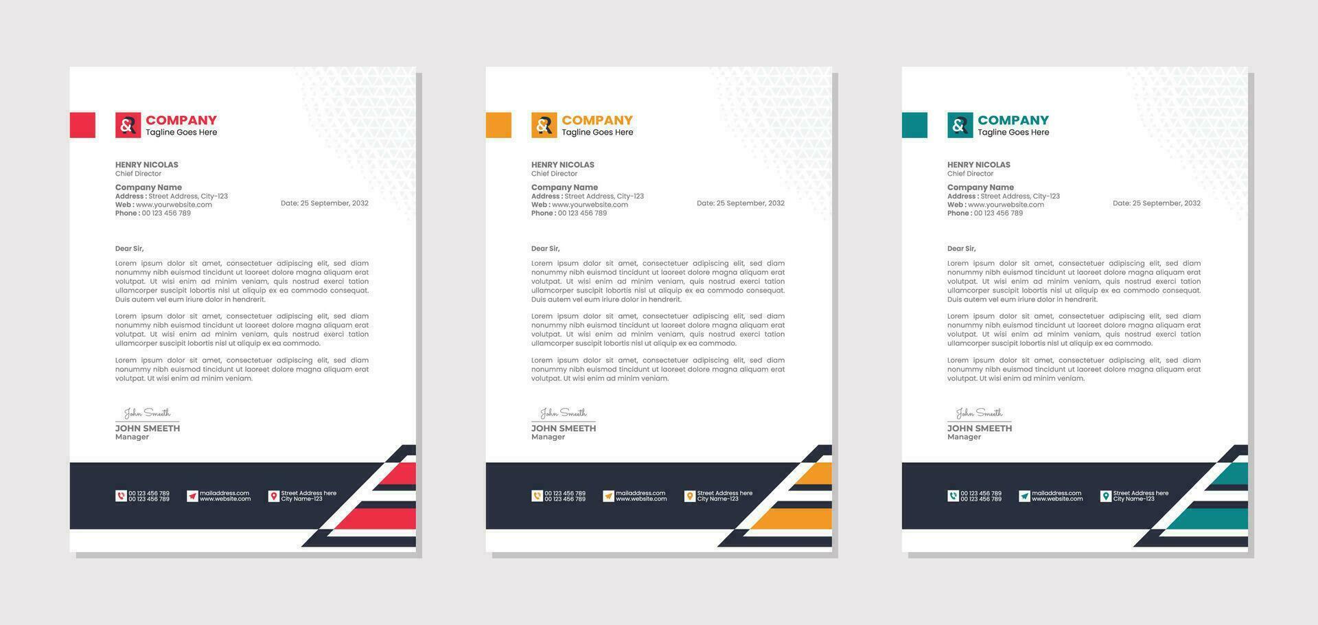 Letterhead template design for business and corporate vector