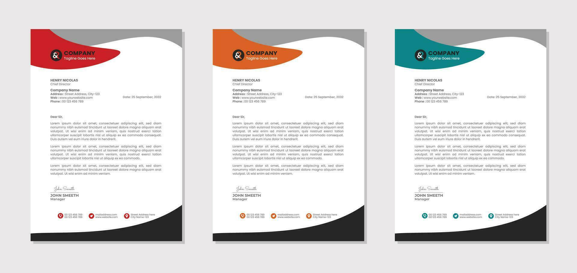 Letterhead template design for business and corporate vector