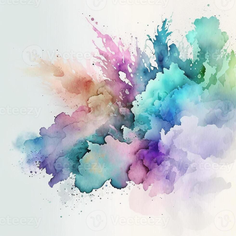 modern abstract airy multicolored watercolor splashes spots. abstract background with watercolor stains in pastel shades. photo