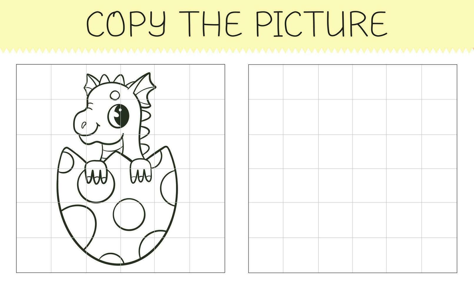 Copiar el imagen es un educativo juego para niños con linda continuar en el huevo. linda dibujos animados continuar colorante libro. vector ilustración