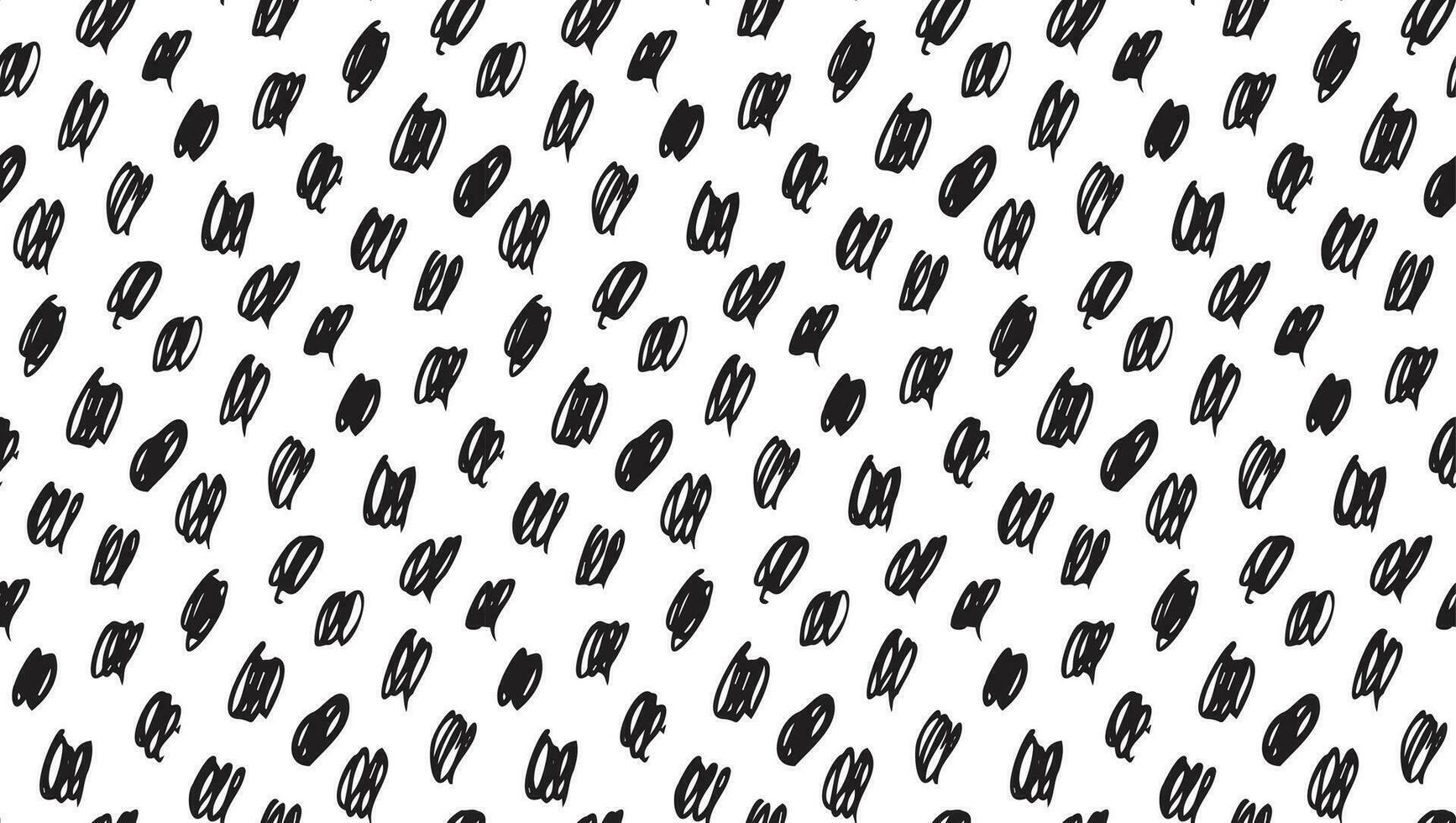 Wavy doodle seamless pattern. Bold ink lines ornament. Hand drawn black rough brush drawing. Smears scribbles grunge style wrapping paper. Vintage textiles fabric 1960 s Vector illustrations