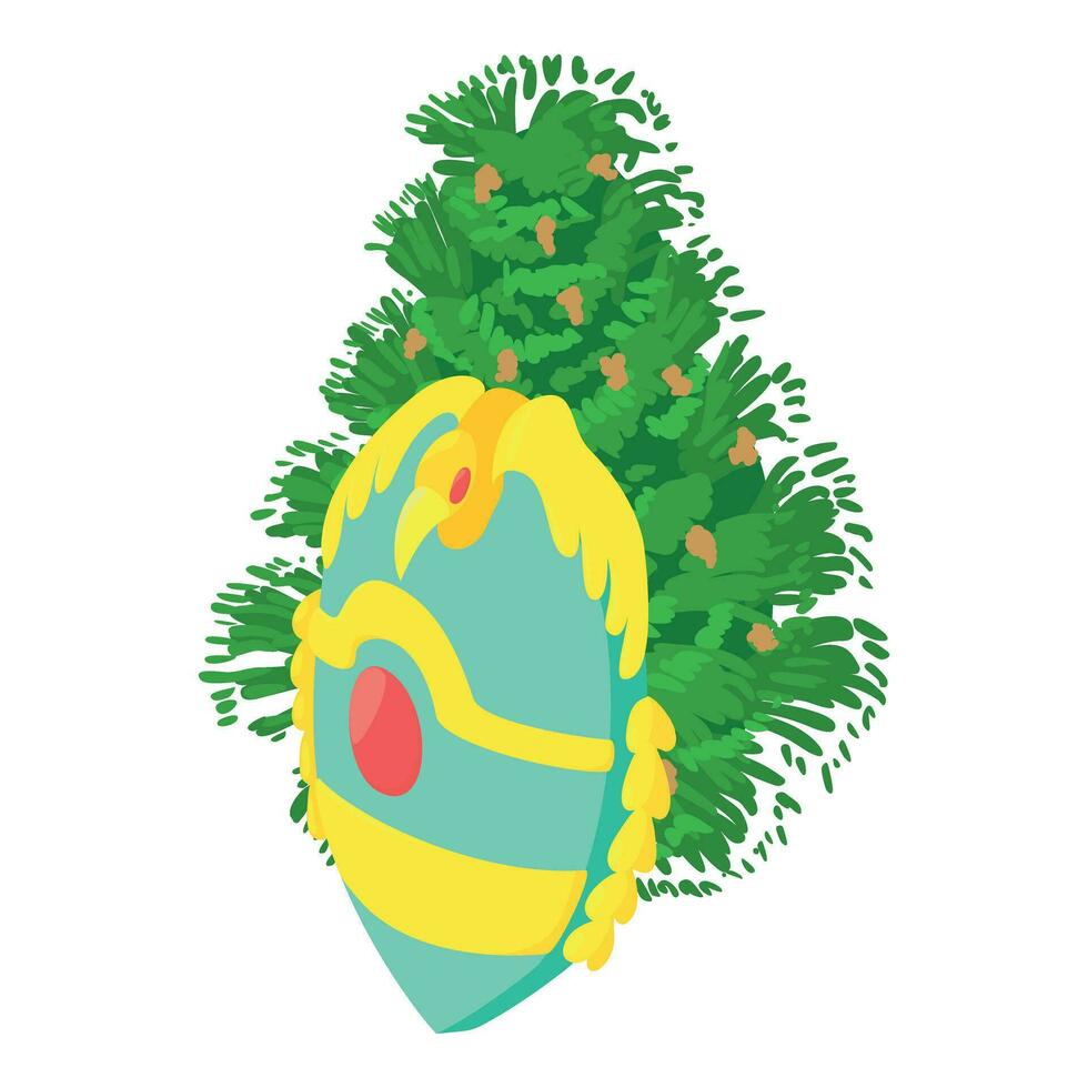 Imperial shield icon isometric vector. Big imperial shield on bush background vector