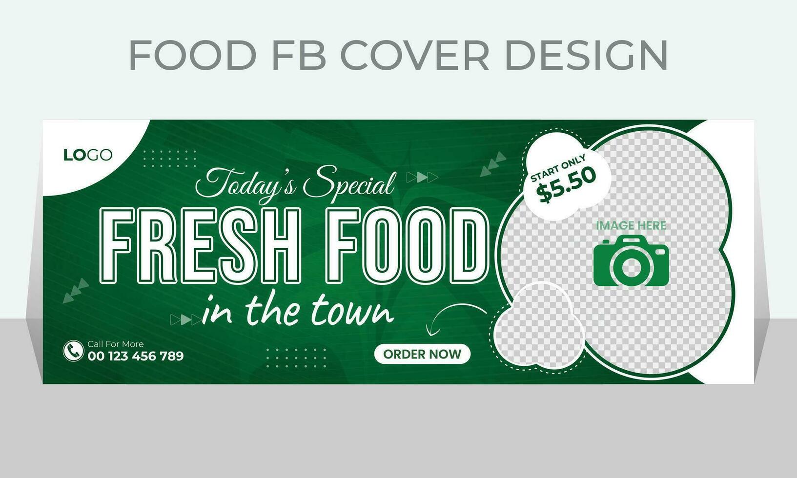 delicioso comida social medios de comunicación cubrir o web bandera diseño modelo vector