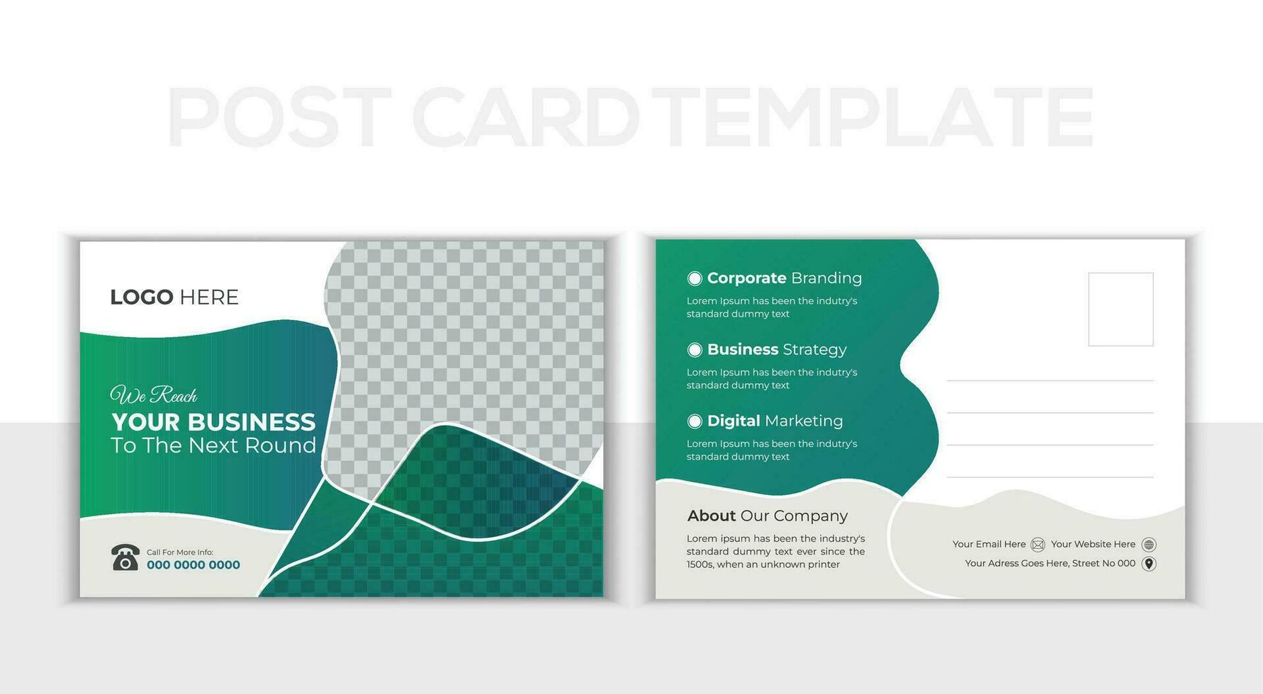 Creative Modern corporate postcard design. Business Postcard , Event Card, Direct Mail EDDM, Invitation Design Template. vector