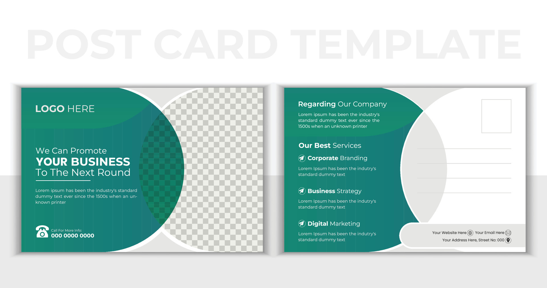Modern corporate postcard design. Business Postcard , Event Card