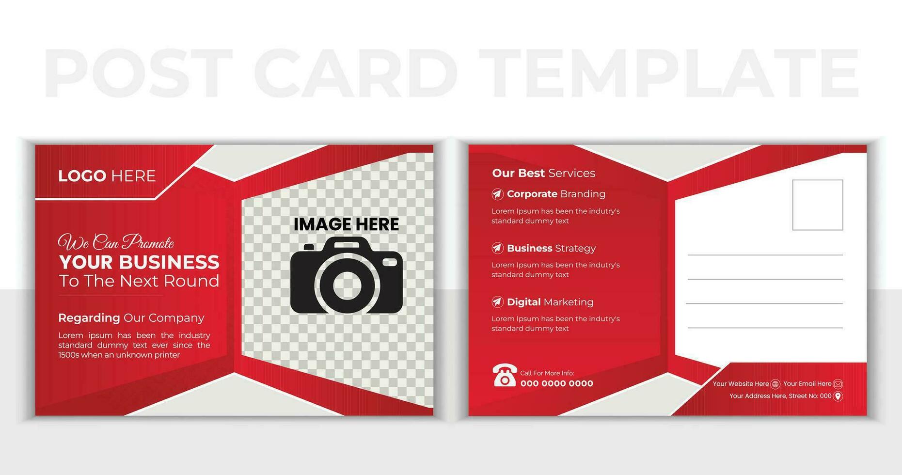 Modern corporate postcard design. Business Postcard , Event Card