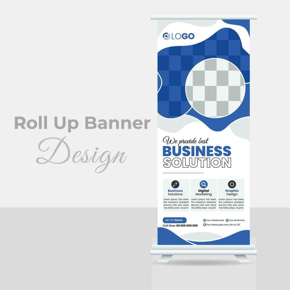 Roll up banner design vector