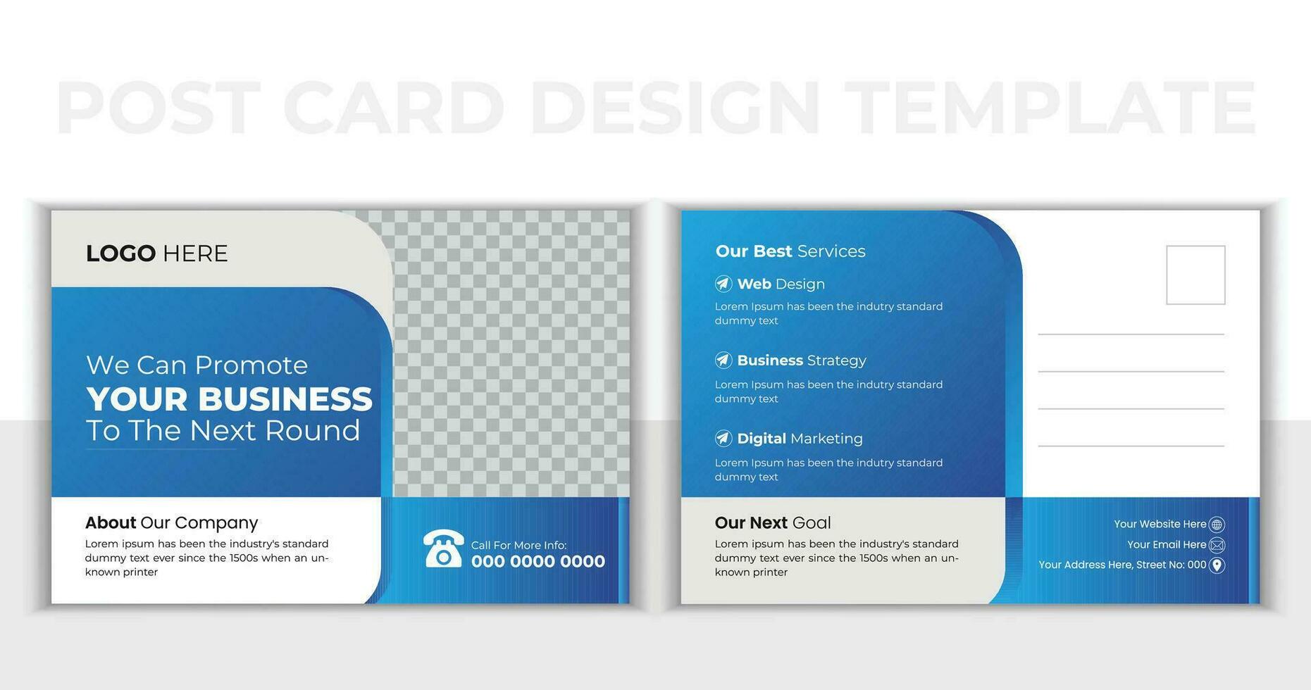 Modern corporate postcard design. Business Postcard , Event Card, Direct Mail EDDM, Invitation Design Template. vector