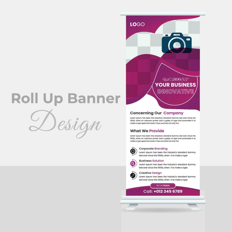 Roll up banner design vector