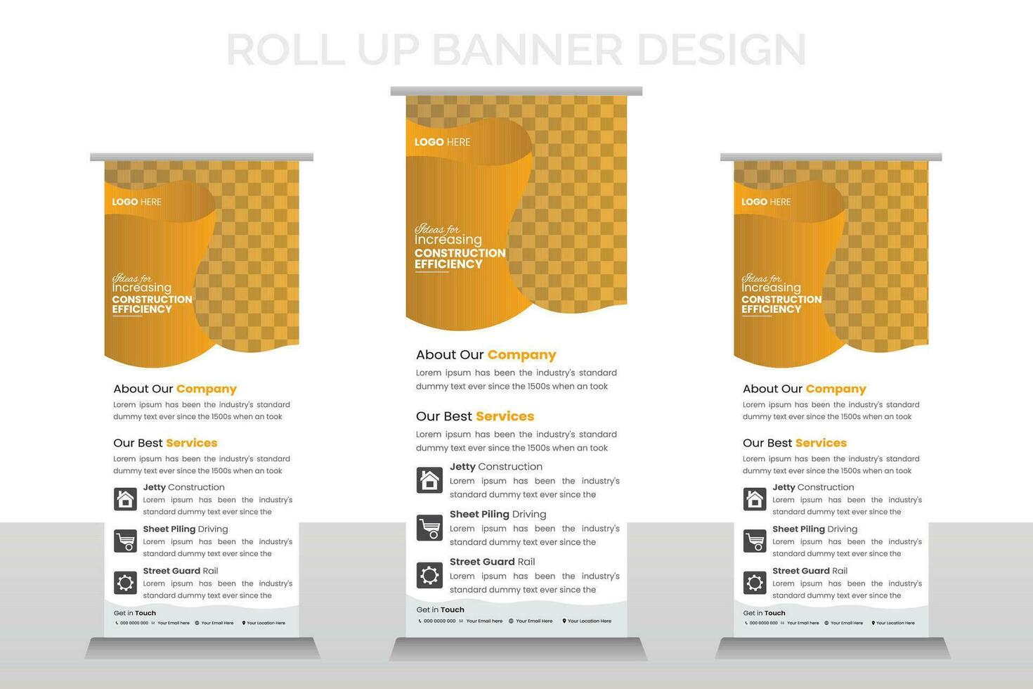 Roll up banner design vector