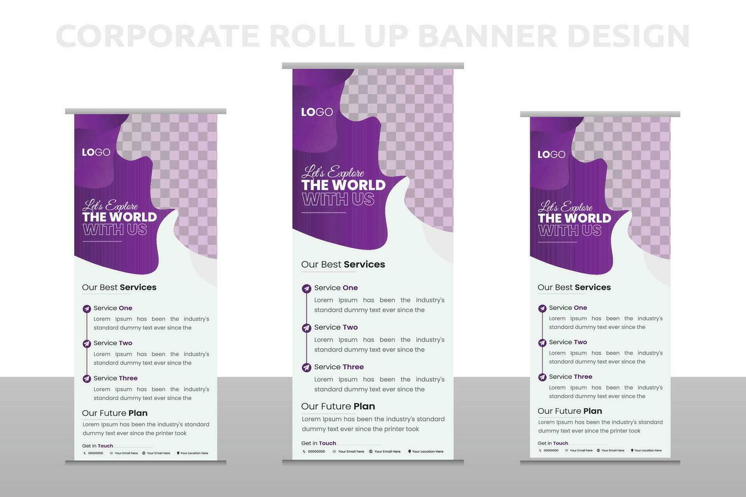 Roll up banner design vector