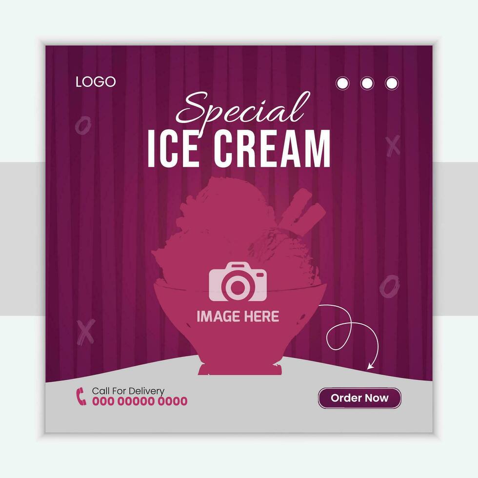 Food social media post design vector