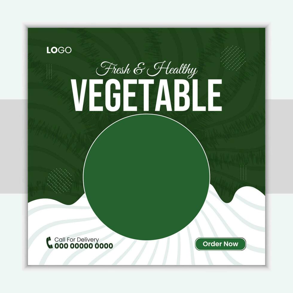 Food social media post design vector