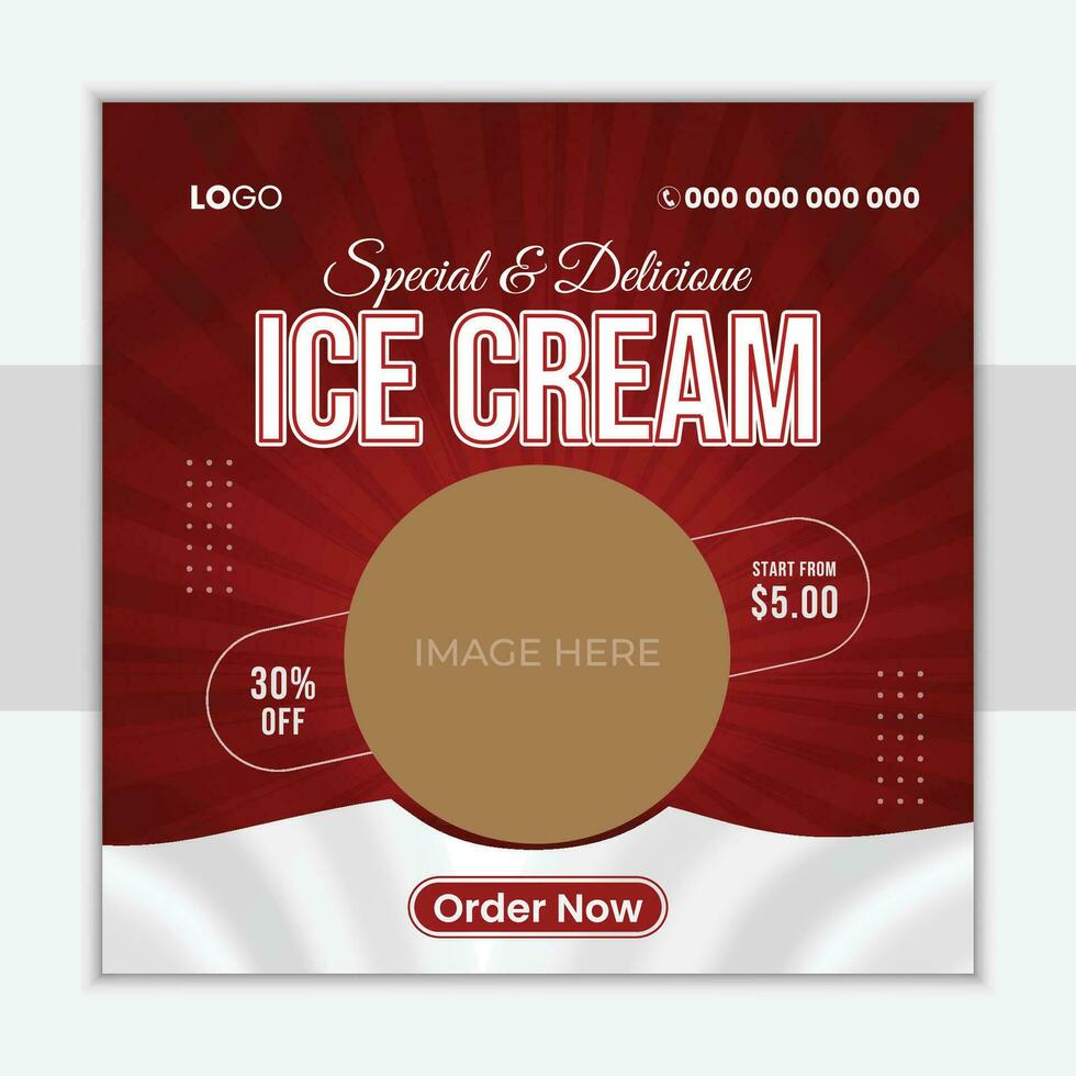 Fast food social media post design vector