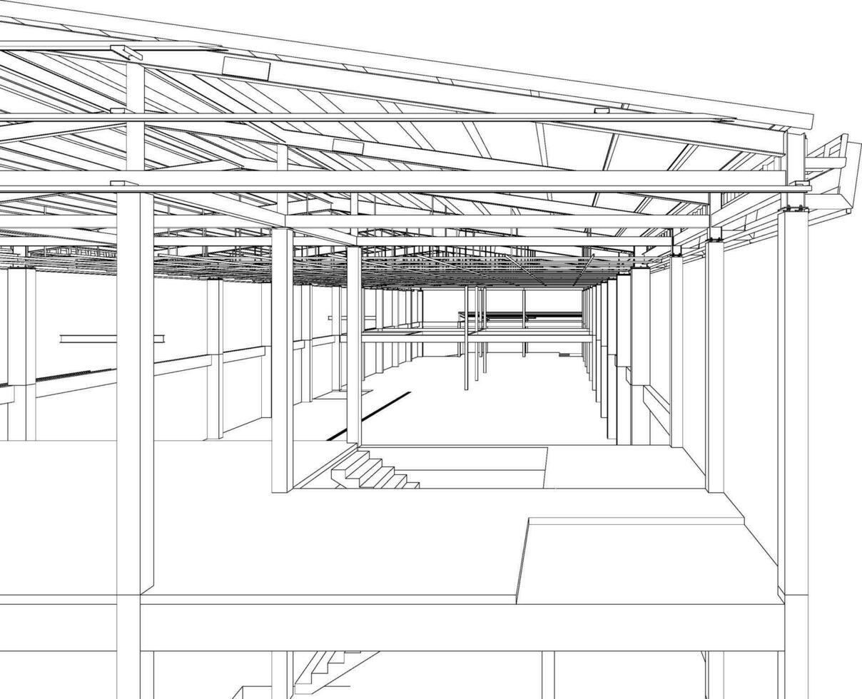 3d ilustración de edificio estructura vector