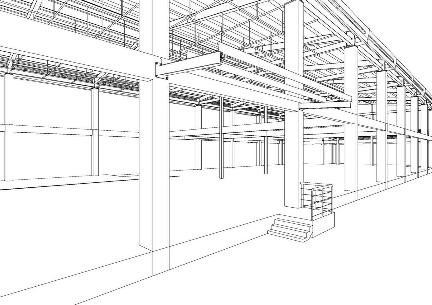 3d ilustración de edificio estructura vector