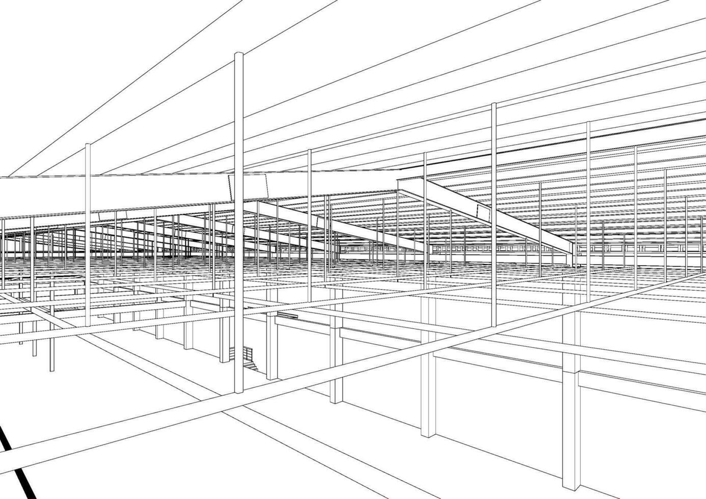 3d ilustración de edificio estructura vector