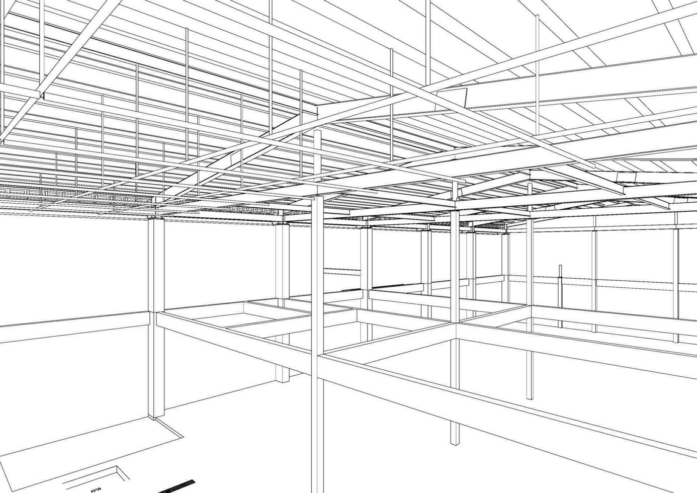 3d ilustración de edificio estructura vector