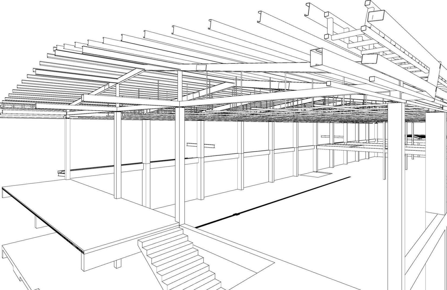 3d ilustración de edificio estructura vector