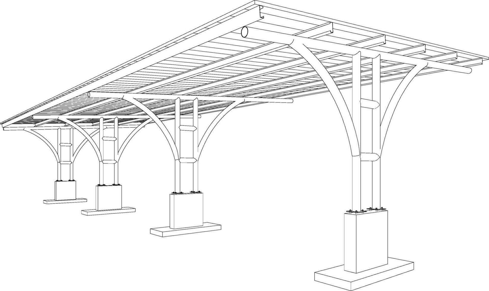3D illustration of building structure vector