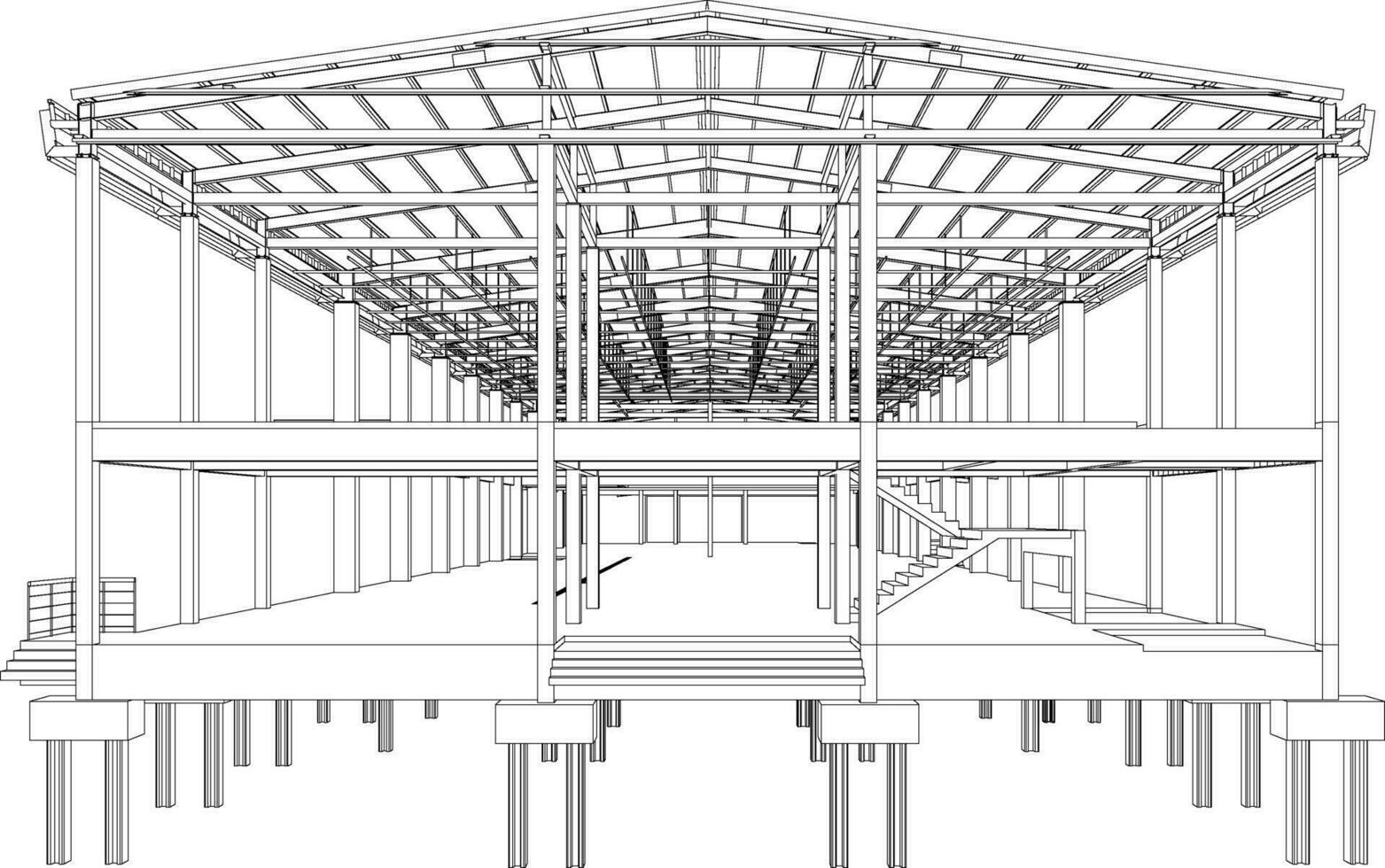 3d ilustración de edificio estructura vector