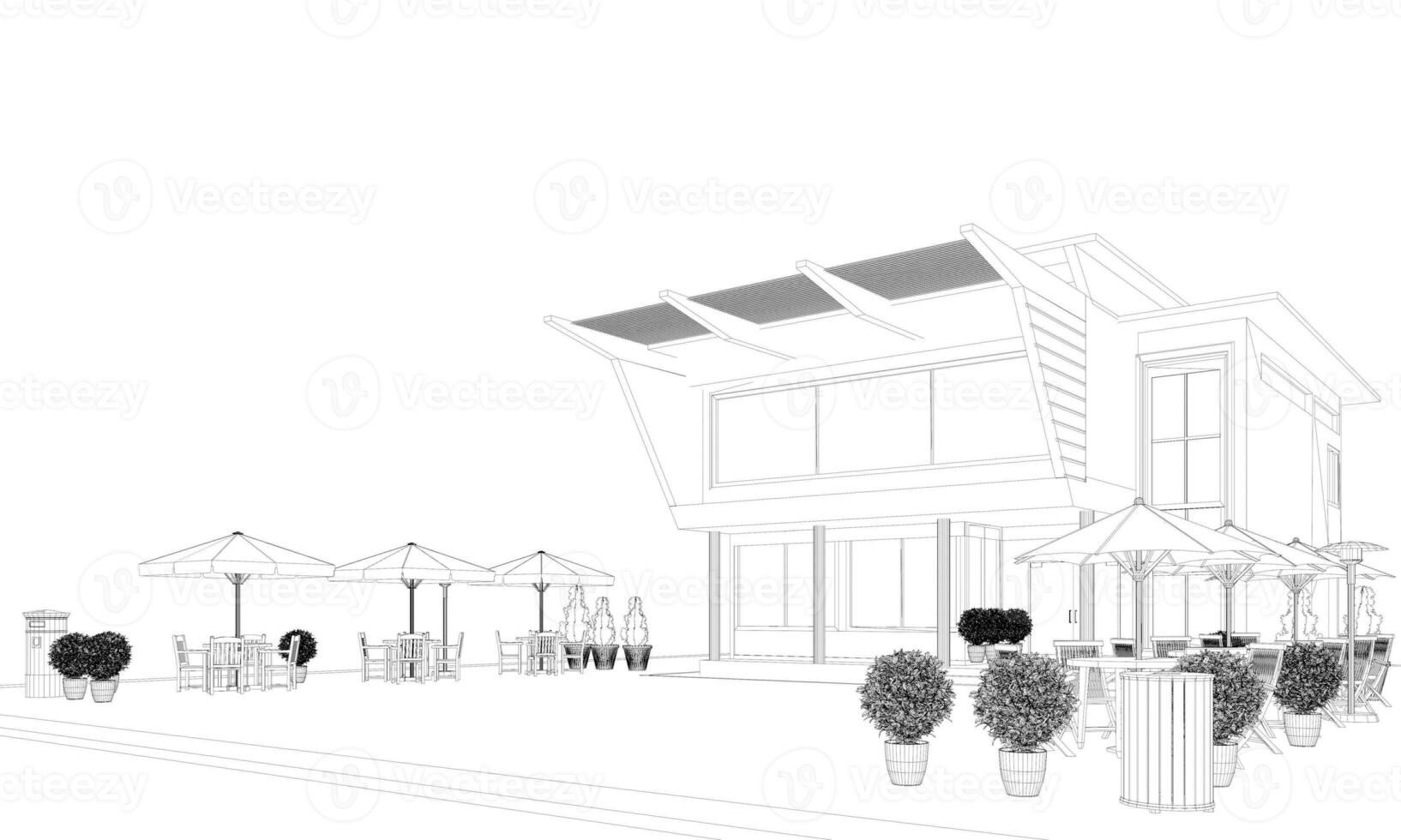 3D illustration of coffee shop photo