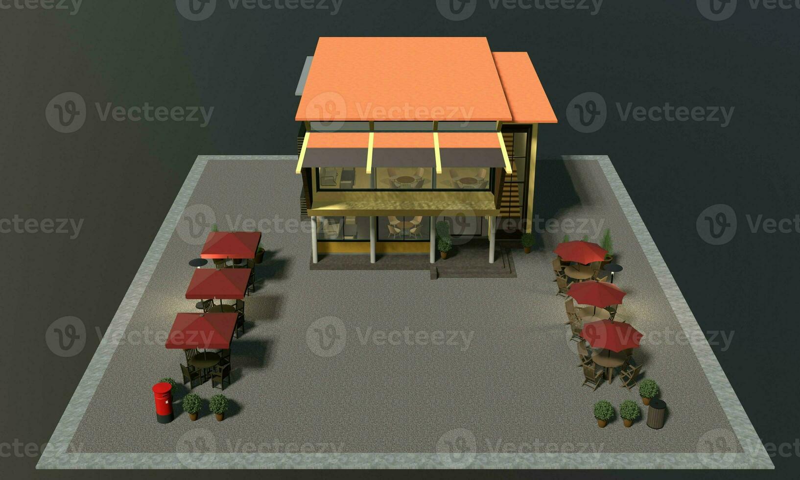 3D illustration of coffee shop photo