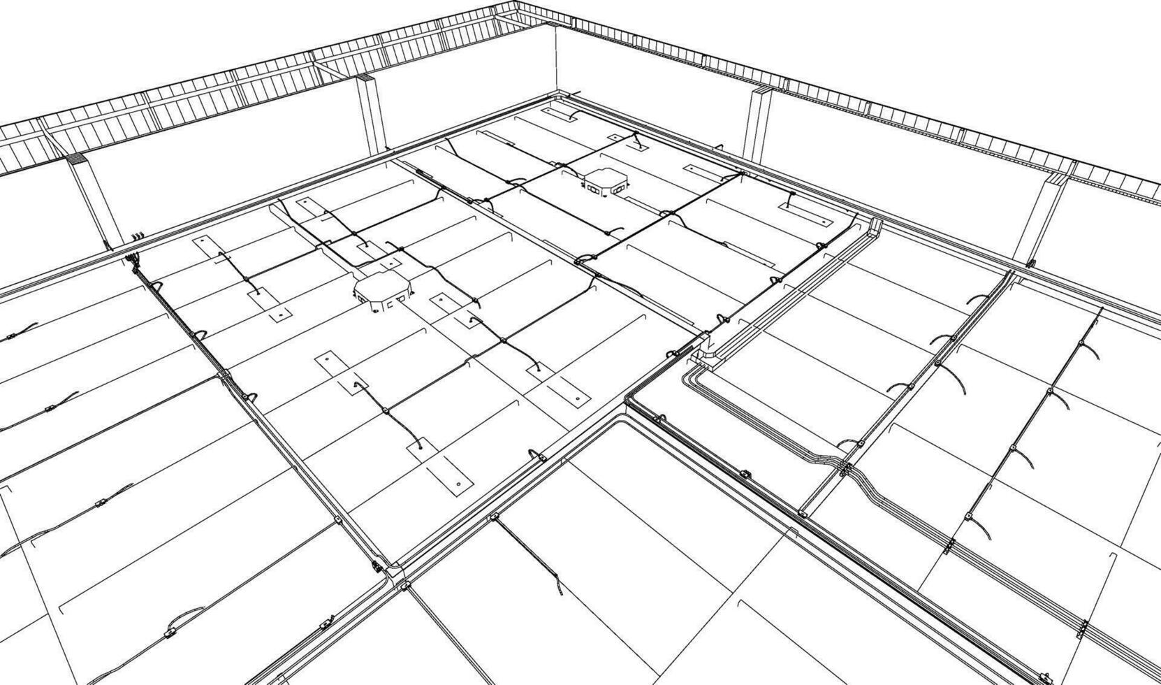 Ilustración 3D del proyecto de construcción vector