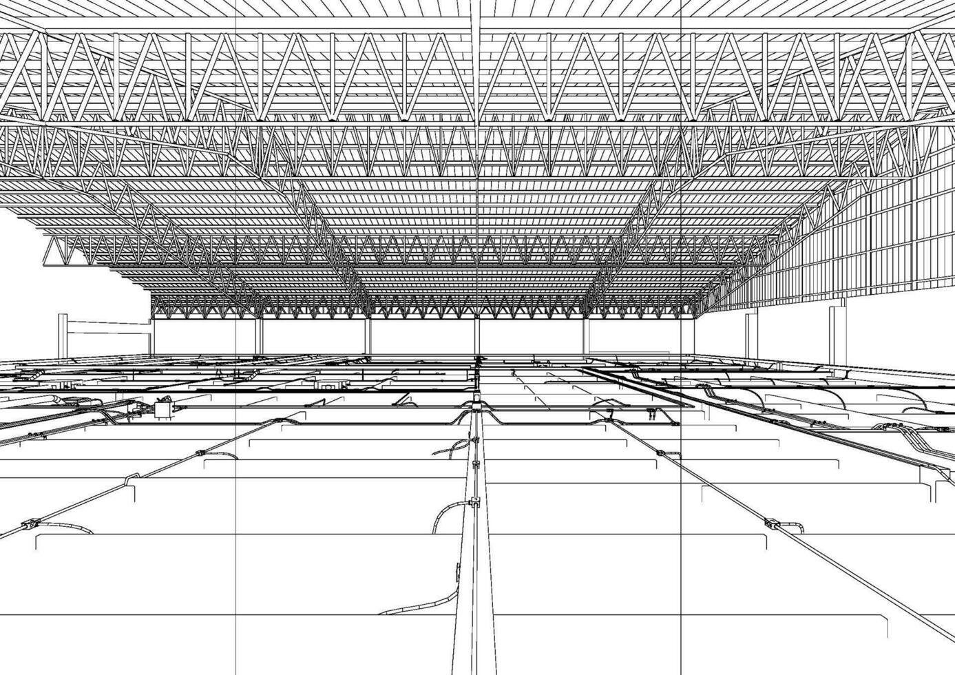 Ilustración 3D del proyecto de construcción vector