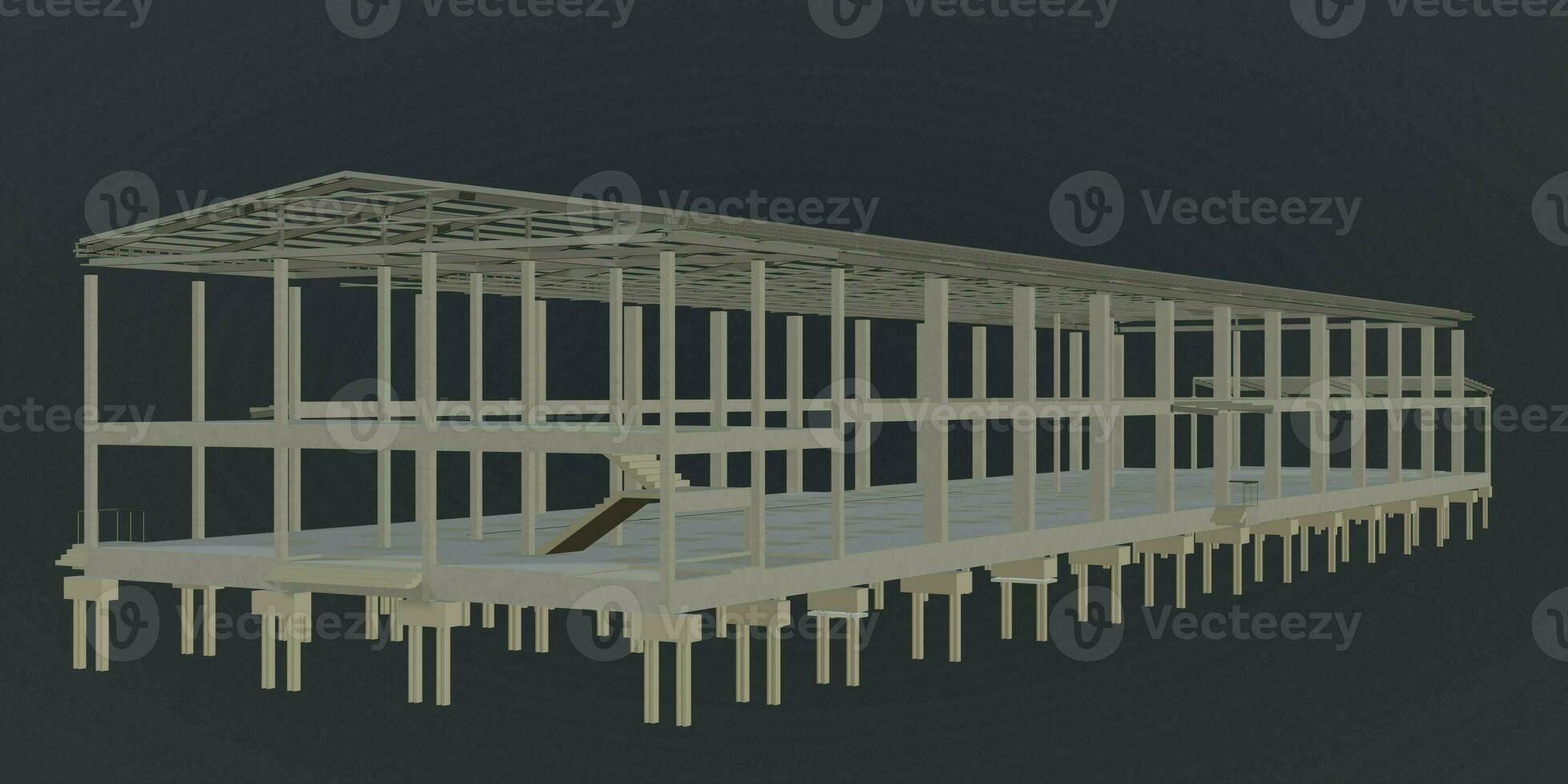 3D illustration of building structure photo