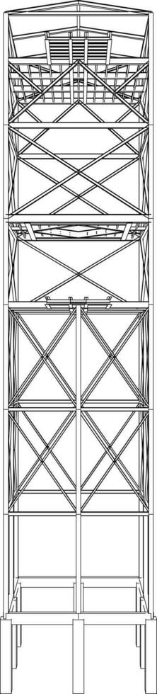3D illustration of building structure vector